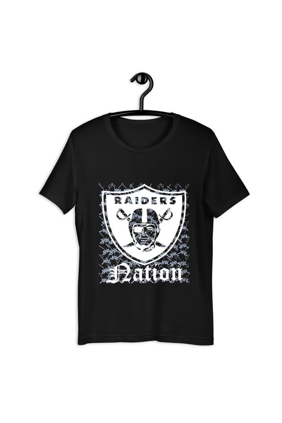 Limited Edition Raider Nation T-shirt Silver Black Raiders Shield Logo Men's New-TH34004