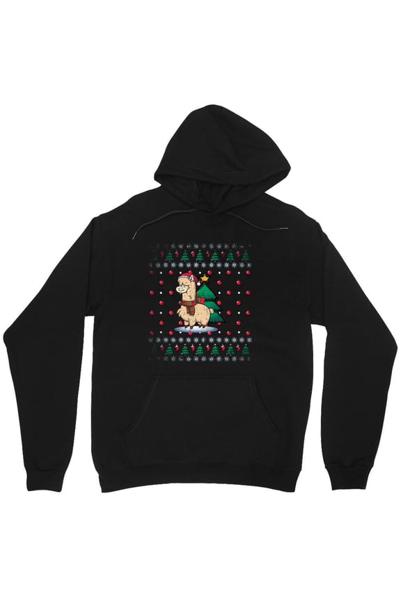 Limited Edition Retro Festive Llama Alpaca Funny Christmas Graphic Xmas Sweater M8680 Unisex Hoodie, Up to Size 5XL