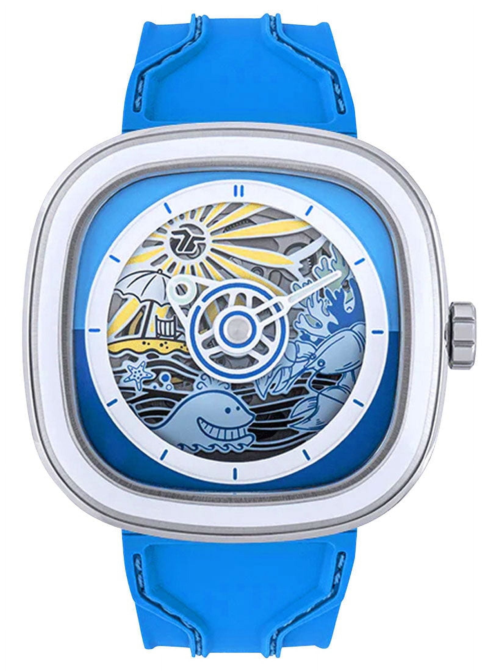 SEVENFRIDAY T1-09 Unisex Beach Club Blue Strap Automatic Watch