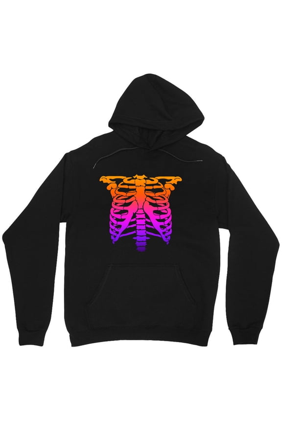 Limited Edition Skeleton Rib Cage Halloween Graphic Funny Bone Costume Novelty M5622 Unisex Hoodie, Up to Size 5XL