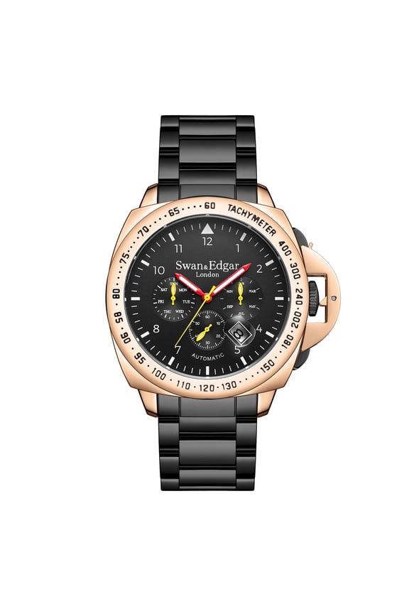 Limited Edition Swan & Edgar Hand Assembled Grand Speed Automatic- Black