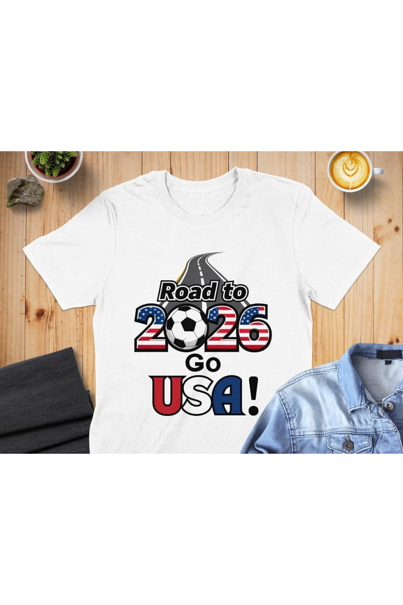 Limited Edition USA Fan Soccer T-Shirt with 2026 Road Design for Sports Enthusiasts