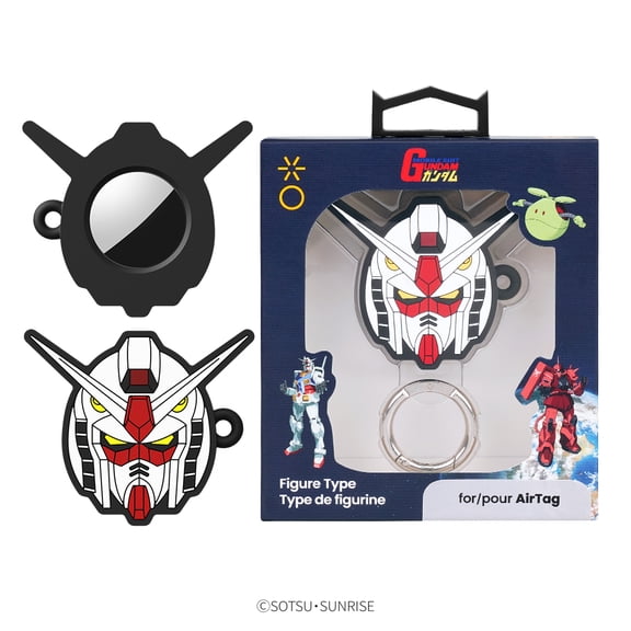 [Limited Edition] iFace Gundam Series Silicone Protective Cover Compatible with Apple AirTag/AirTag 2 Holder [Cute Character Case] [Carabiner Keychain Clip Included] - Gundam