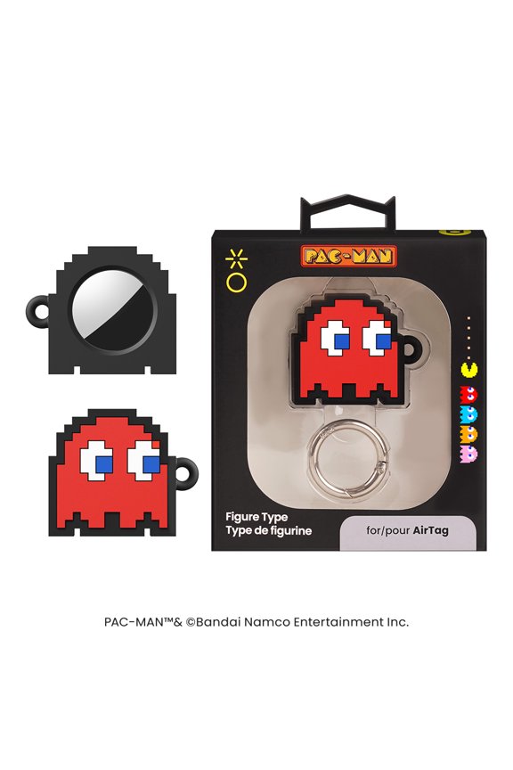 [Limited Edition] iFace PAC-MAN Series Silicone Protective Cover Compatible with Apple AirTag [Cute Character Case] [Carabiner Keychain Clip Included] - Blinky
