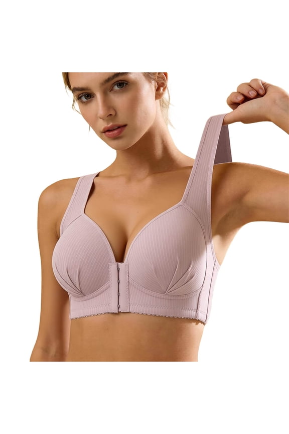 Limited-Front Closure Lace Edge Seamless Yoga Sleep Bra for Comfortable Movement and Adjustable Fit Gold 40