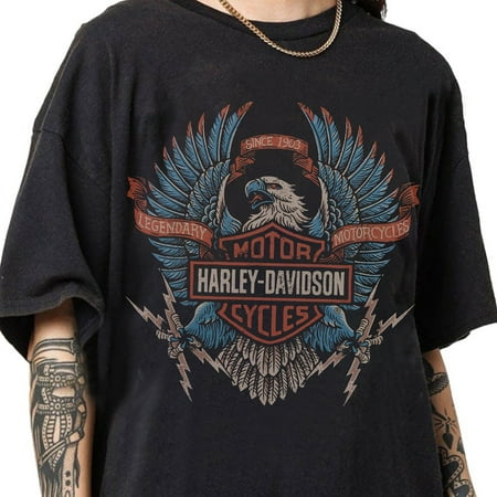 Limited Harley Davidson Electric Eagle 90s Vintage Bootleg Style T-Shirt, Classic Retro Graphic Unisex Tee Gift For Men and Women price history and forecast - Serenin