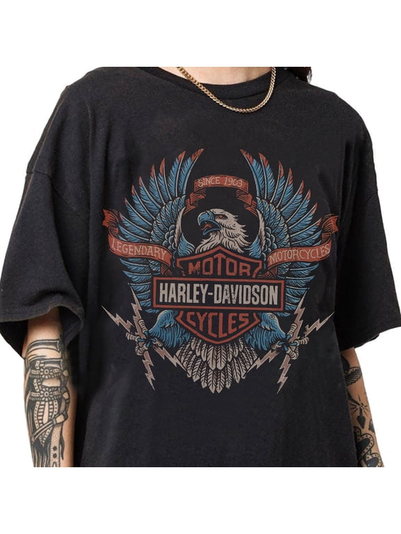 Limited Harley Davidson Electric Eagle 90s Vintage Bootleg Style T-Shirt, Classic Retro Graphic Unisex Tee Gift For Men and Women