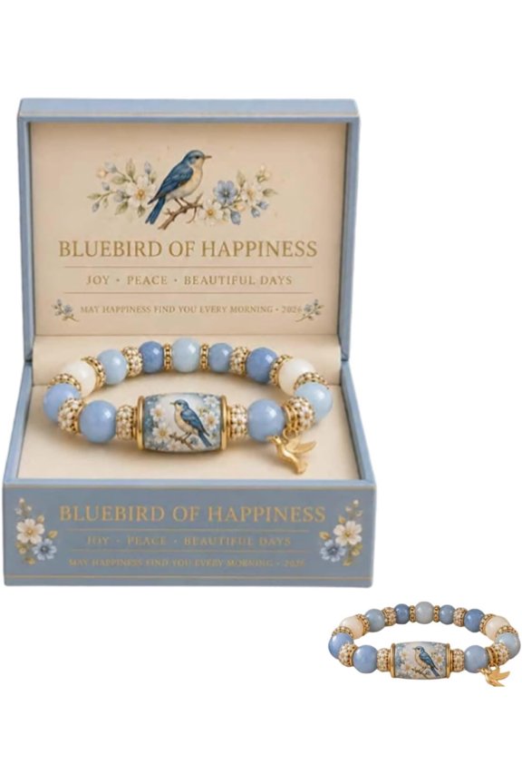 Limited Hummingbird Butterfly Womens Bracelet, Multicolor Bead Elastic Stretch Spring Garden Wristband with Gift Box