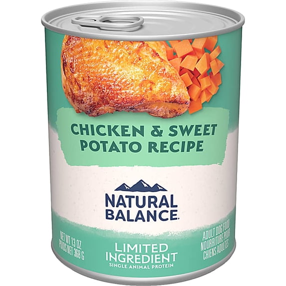 Limited Ingredient Adult Grain-Free Wet Canned Dog Food Chicken & Sweet Potato Recipe 13 oz., Case of 12