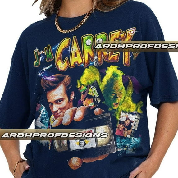 Limited Jim Carrey Vintage 90s T-Shirt, Gift For Woman and Man Unisex T-Shirt