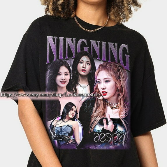 Limited Ningning Aespa Korean Pop Tshirt Vintage Unisex Shirt