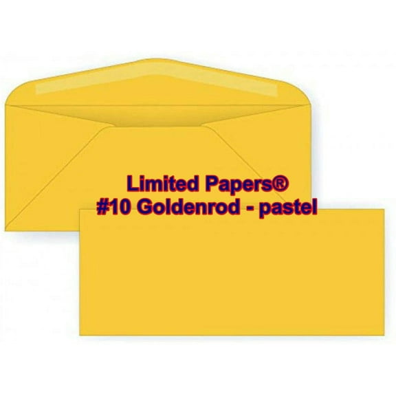Limited Papers (TM) #10 Regular Envelope - Pastel - Soft - 24# (4.8" x 9.5") - Announcement, Invoices, Statements, Checks, Letters, Contracts, Business Envelope (Goldenrod, 1000)