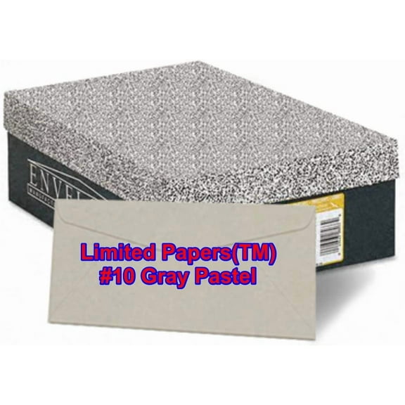 Limited Papers (TM) #10 Regular Envelope - Pastel - Soft - 24# (4.8" x 9.5") - Announcement, Invoices, Statements, Checks, Letters, Contracts, Business Envelope (Gray, 500)