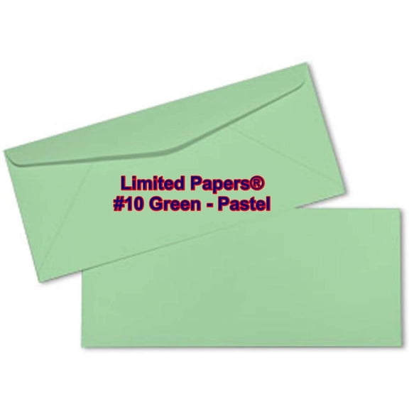 Limited Papers Business Envelopes, #10 (4.8 x 9.5 Inch), Green, 500 Count