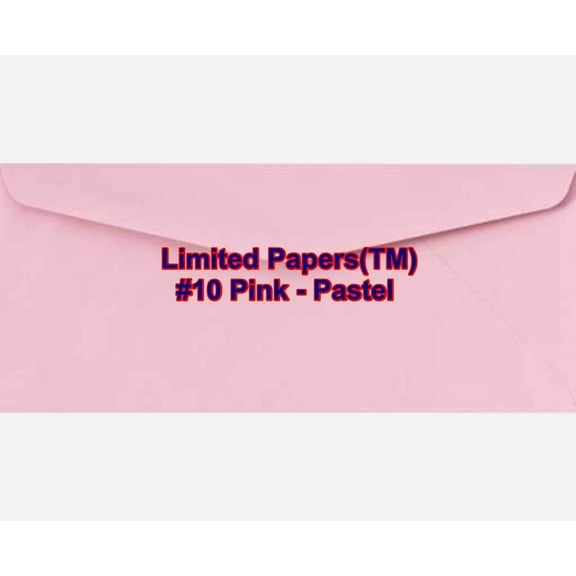 Limited Papers (TM) #10 Regular Envelope - Pastel - Soft - 24# (4.8" x 9.5") - Announcement, Invoices, Statements, Checks, Letters, Contracts, Business Envelope (Pink, 250)
