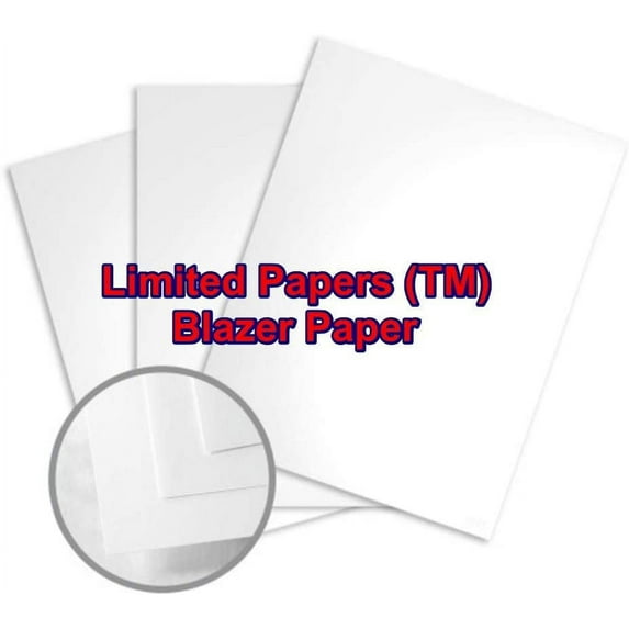 Limited Papers (TM) Blazer Digital Paper, Gloss Finish, Coated 2 Sided, White Color, 92 Brightness. (110# Cover 18"x12")