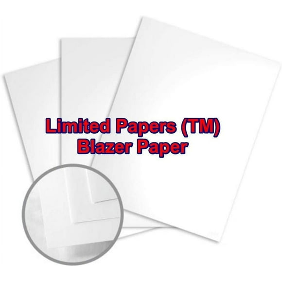 Limited Papers (TM) Blazer Digital Paper, Gloss Finish, Coated 2 Sided, White Color, 92 Brightness. (80# Cover 19"x13")