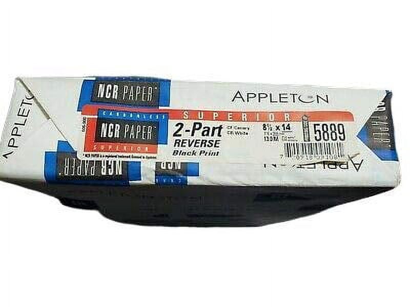 Appleton Superior NCR Carbonless 2-Part Paper - 8.5"x11", Reverse Collation, 500 Sheets/Ream