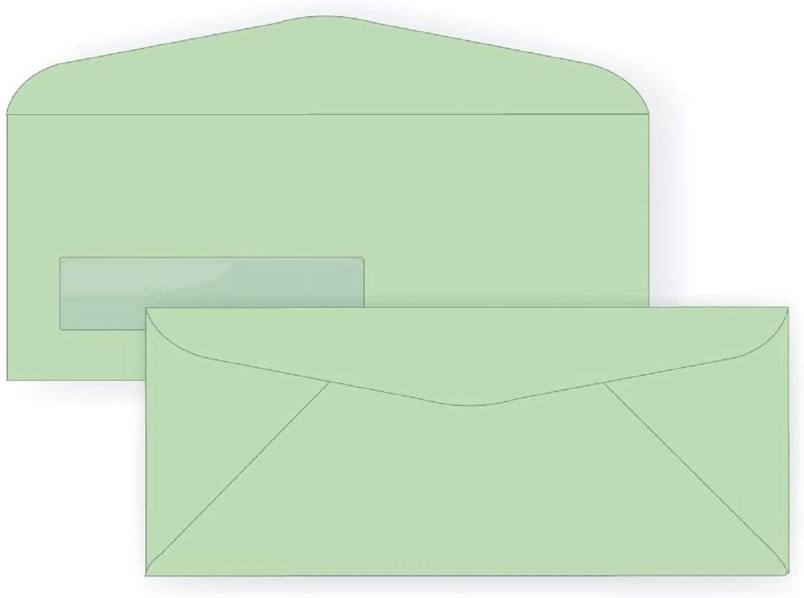 Limited Papers (TM) Regular Mailing And Business Envelopes, Left Hand Window, No. 10 (4.8 x 9.5 Inch), Gummed seal, 24 Pound, Variety of Colors And Quantities. (Green, 1000)