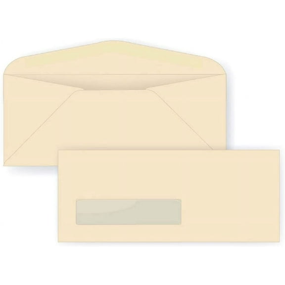 Limited Papers (TM) Regular Mailing And Business Envelopes, Left Hand Window, No. 10 (4.8 x 9.5 Inch), Gummed seal, 24 Pound, Variety of Colors And Quantities. (Ivory, 500)