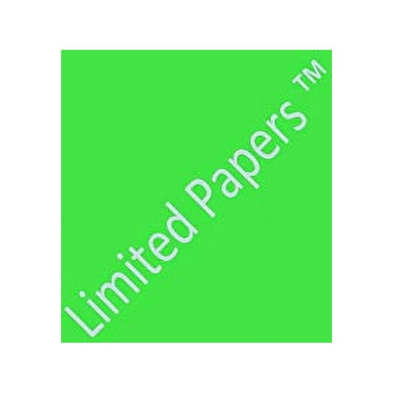 Limited Papers (TM) Sticker Label Fluorescent, 8.5X11 Inch, Letter Size, 60 Pound, Full Sheet Permanent Adhesive Paper, Scored Liner, Offset, 100 Sheets Per Pack. (Green Fluorescent, 1 Pack)