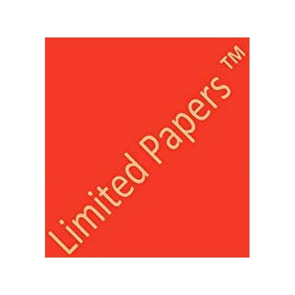 Limited Papers (TM) Sticker Label Fluorescent, 8.5X11 Inch, Letter Size, 60 Pound, Full Sheet Permanent Adhesive Paper, Scored Liner, Offset, 100 Sheets Per Pack. (Red Fluorescent, 1 Pack)