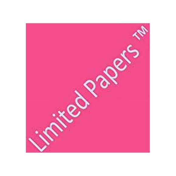 Limited Papers (TM) Sticker Label Fluorescent, 8.5X11 Inch, Letter Size, 60 Pound, Full Sheet Permanent Adhesive Paper, Scored Liner, Offset, 100 Sheets Per Pack. (Pink Fluorescent, 5 Pack)