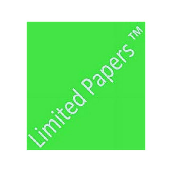 Limited Papers (TM) Sticker Label Fluorescent, 8.5X11 Inch, Letter Size, 60 Pound, Full Sheet Permanent Adhesive Paper, Scored Liner, Offset, 100 Sheets Per Pack. (Green Fluorescent, 5 Pack)