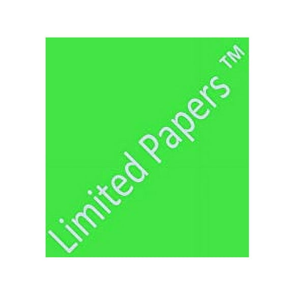 Limited Papers (TM) Sticker Label Fluorescent, 8.5X11 Inch, Letter Size, 60 Pound, Full Sheet Permanent Adhesive Paper, Scored Liner, Offset, 100 Sheets Per Pack. (Green Fluorescent, 1 Pack)