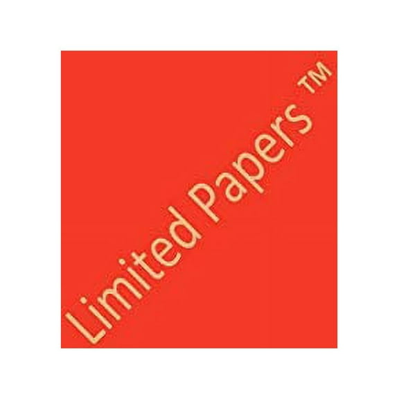 Limited Papers (TM) Sticker Label Fluorescent, 8.5X11 Inch, Letter Size, 60 Pound, Full Sheet Permanent Adhesive Paper, Scored Liner, Offset, 100 Sheets Per Pack. (Red Fluorescent, 5 Pack)