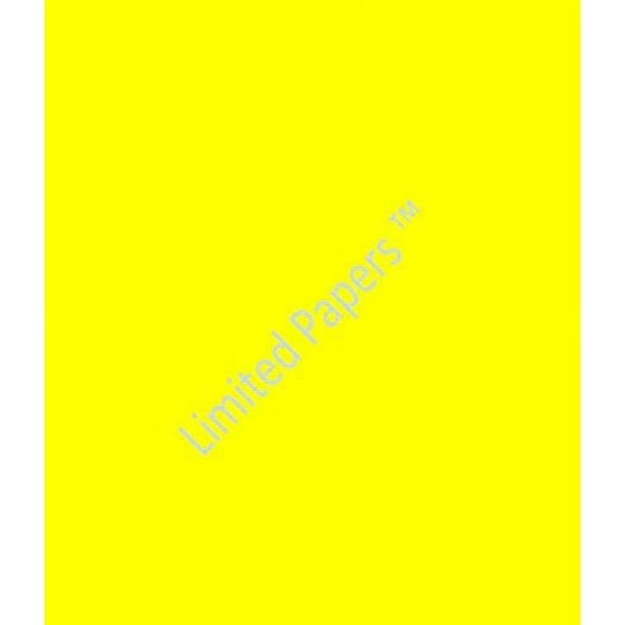 Limited Papers (TM) Sticker Label Fluorescent, 8.5X11 Inch, Letter Size, 60 Pound, Full Sheet Permanent Adhesive Paper, Scored Liner, Offset, 100 Sheets Per Pack. (Yellow Fluorescent, 3 Pack)