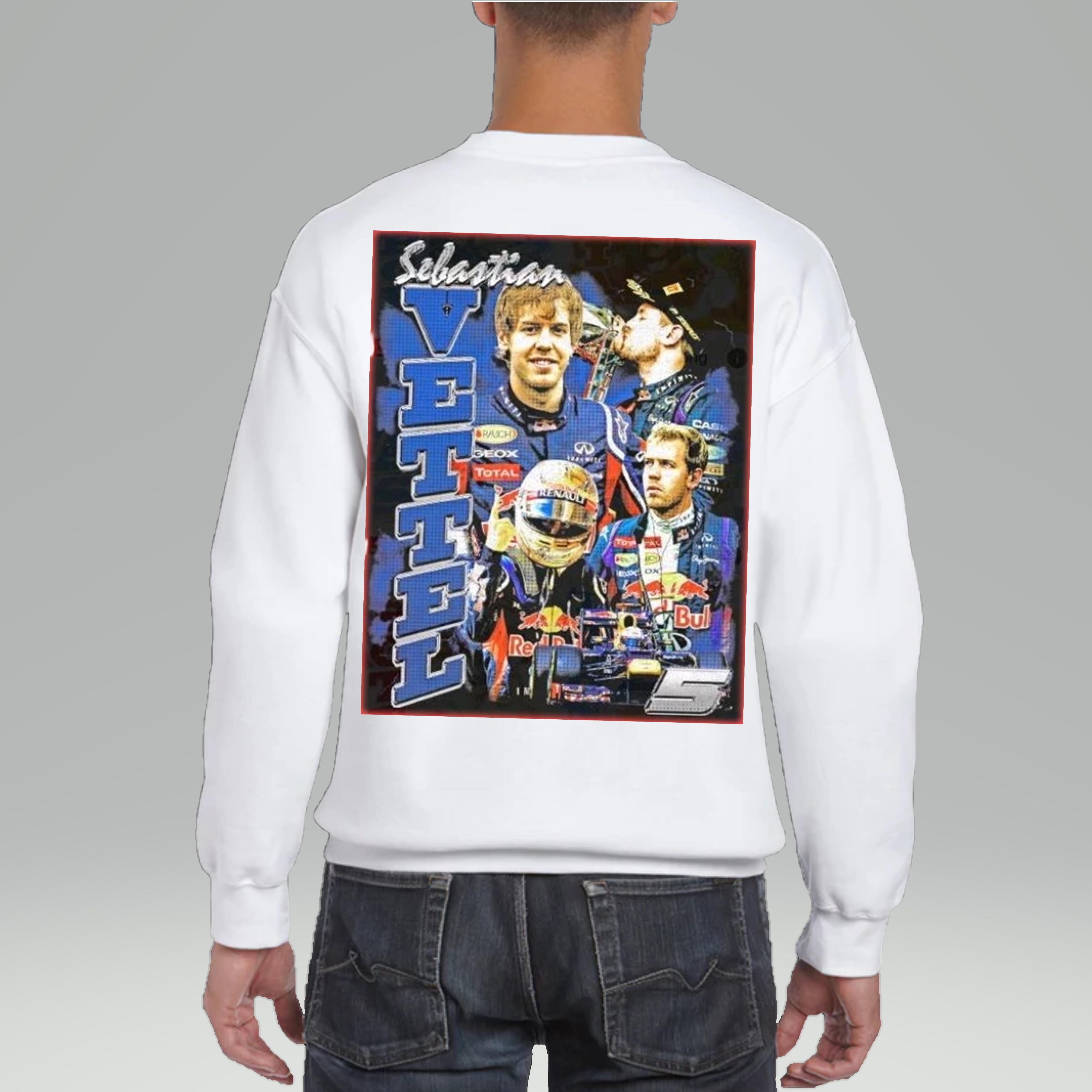 Limited Sebastian Vettel Sweatshirt Back Side Print, Sebastian Vettel 5 Sweatshirt, Formula One