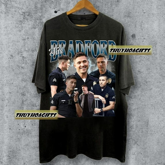 Limited Tim Bradford Vintage 90s Bootleg T-Shirt, Retro Chenford Gift For Man And Women Unisex Shirt,Navy color,size L