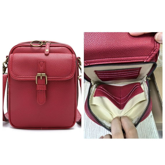 karymi 2025 Upgraded Vintage Double Large Capacity Mini Messenger Bag Leather Small Purse Crossbody Shoulder Bag for Men and Women Week