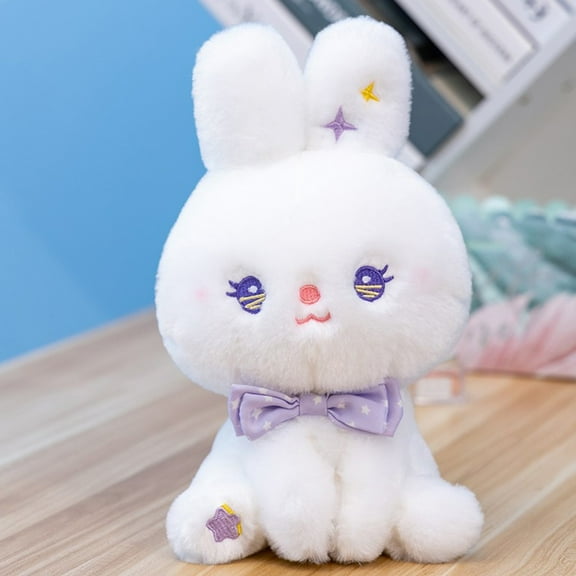 Limited Time Deal karymi 22 Inches Purple Cute Rabbits Lint Toy Doll Cute Little White Rabbits Doll Children's Birthday Gift Festival Gift Sleep Pillow Toys for Ages 5-7 New & Trending