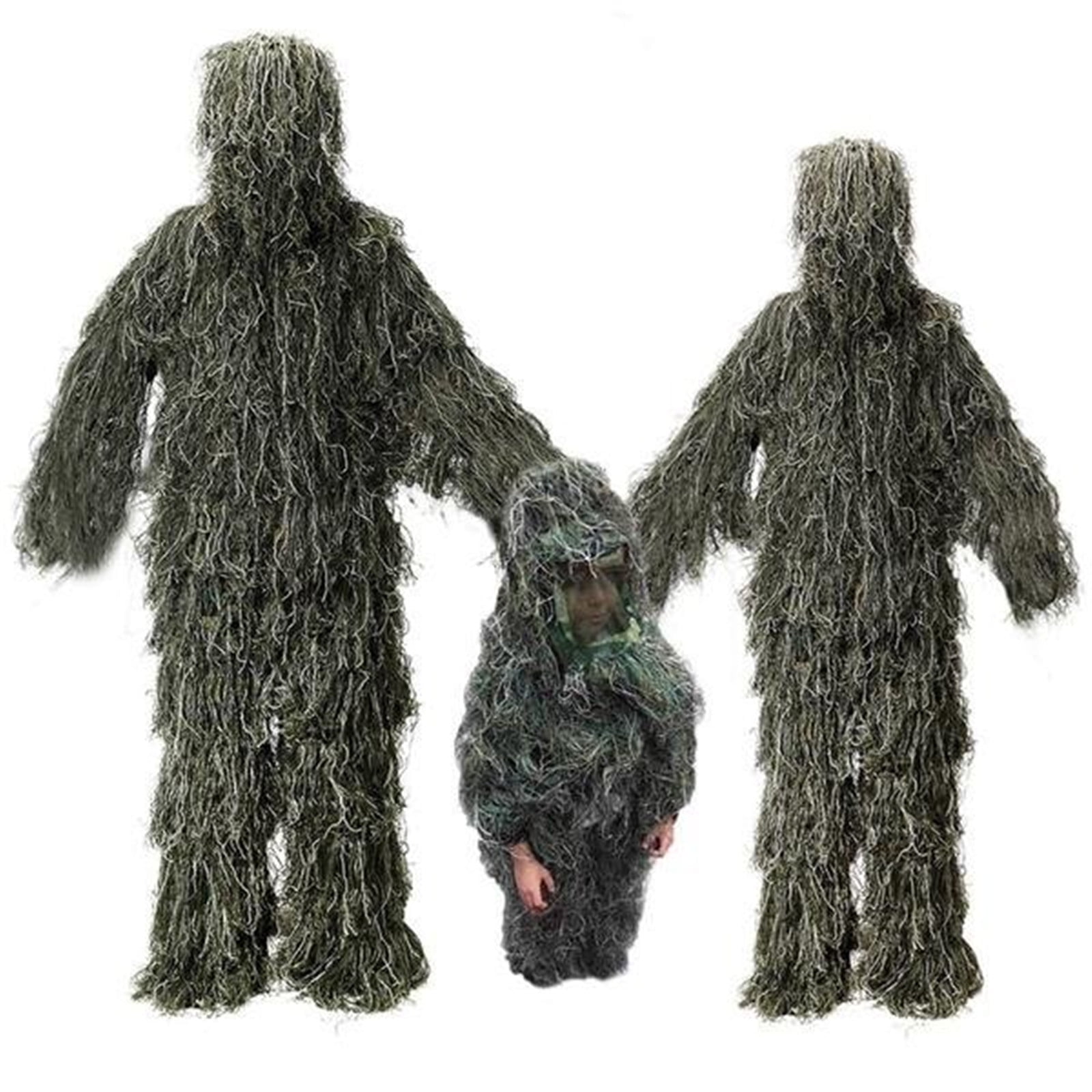karymi 5 in 1 Ghillie Suit, 3D Camouflage Hunting Apparel Including Jacket, Pants, Hood, Carry Bag Hiking Essentials