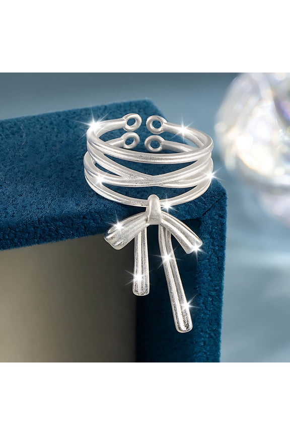 Bow Tie Ribbon Rings for Women Boho Chunky Finger Statement Adjustable Rings for Women Party Wedding Holidays Festivals Gift