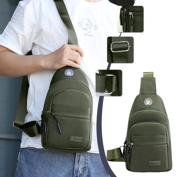 karymi Chest Bag Men's Trendy Sports Slant Backpack Cloth Casual Luminous Chest Bag Shoulder Crossbody Bag Weekly flyer