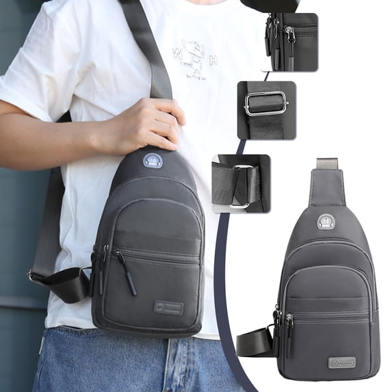 karymi Chest Bag Men's Trendy Sports Slant Backpack Cloth Casual Luminous Chest Bag Shoulder Crossbody Bag Weekly flyer