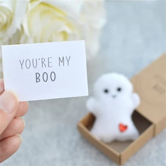 Limited Time Deal karymi Cute Ghost Gift Small Pocket Ghost Card with Cute Ghost Doll Inside Romantic Cute Ghost Mini Ghost Toy Suitable for Halloween Decora Funny Christmas Gifts Tailgating