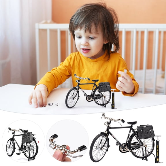 Limited Time Deal karymi DIY Bicycle Toy Model Decoration with Pump Metal Model Collection Toy Christmas Gift DIY Retro Bicycle Model Ornament for Kids Gift Ideas up to 90% off Summer Savings