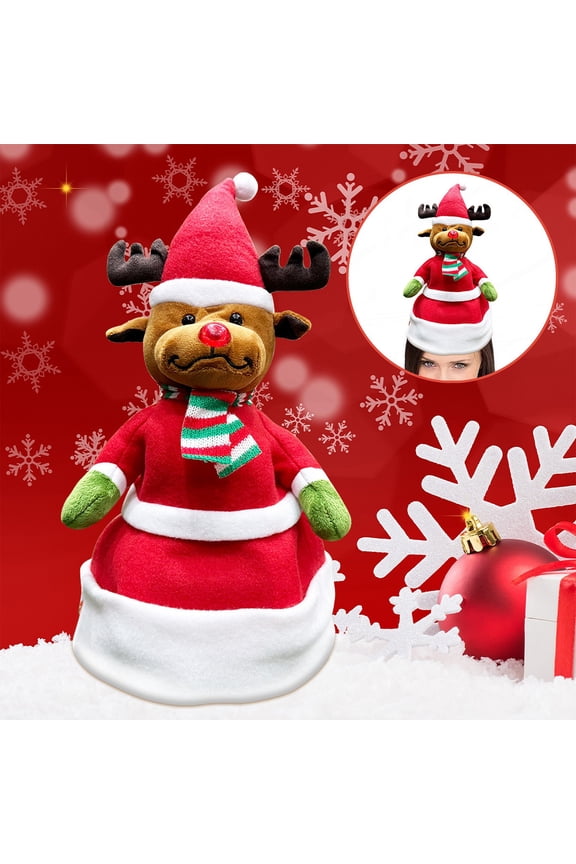 Limited Time Deal karymi Electric Christmas Hat Santa Claus Snowman Reindeer Music Sway Hat Plush Toy Women Gifts Clearance up to 90% off