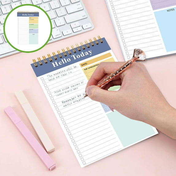 karymi English Notebook High Color A5 Coil Daily Planner Stickys Note Portable Learning Schedule Note Takings 52 Pages Today's Bedroom Decor