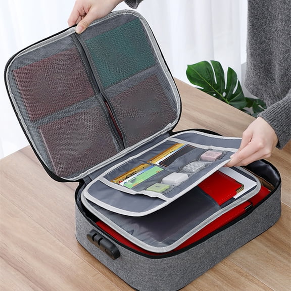 Limited Time Deal karymi File Organizer Bag Safe Document Box with Lock Multifunctional Office Home Travel Filing Storage Case with Handle Portable Bags for Documents Certificate Passpo The Big Save