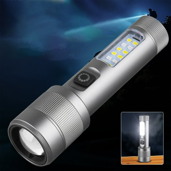 Limited Time Deal karymi Flashlight Outdoor Strong Highlight Zooming Flashlight Telescopic Portable USB Charging Emergency Light LED Flashlight Travel Essentials