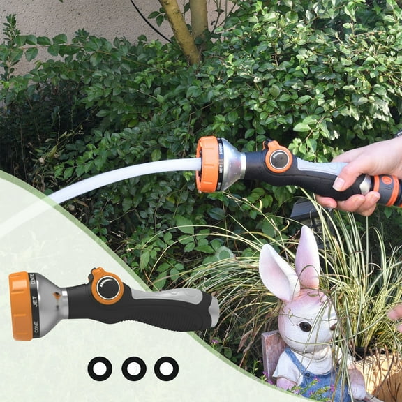 Limited Time Deal karymi Garden Hose Nozzle, Heavy Duty Hose Nozzle with Adjust Watering Patterns, Multifunctional High Pressure Hose Nozzle Sprayer for Home, Watering Lawns and Garden Tailgating