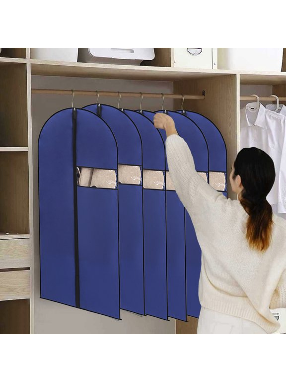 Limited Time Deal karymi Garment Bag Suit Bag for Closet Storage and Travel Foldable Garment Bag for Hanging Clothes Travel Suit Bag for Suits Skirts Coats Jackets Shirts The Big Save
