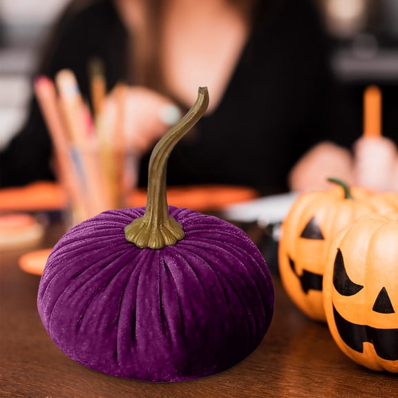 Limited Time Deal karymi Halloween Velvet Pumpkin with Real Fabric Foam for Fall Halloween Wedding Thanksgiving 7cm Clearance Toys Summer Clearance Big Savings