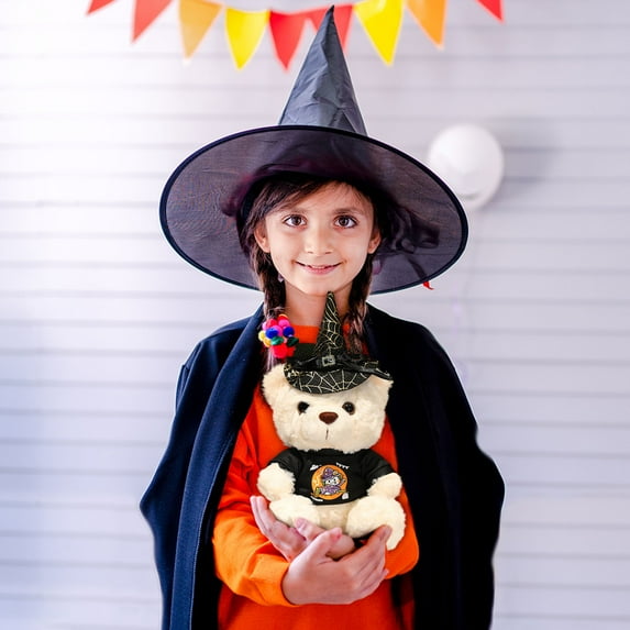 Limited Time Deal karymi Halloween Wizard Bear Doll with Hat Soft Stuffed Animals Kids Toys Halloween Party Decorations Funny Christmas Gifts Clearance Savings Week