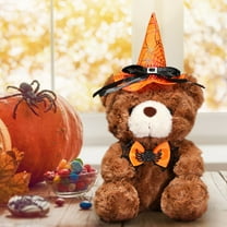karymi Halloween Wizard Bear Doll with Hat Soft Stuffed Animals Kids Toys Halloween Party Decorations Party Favors up to 70% off up to 90% off